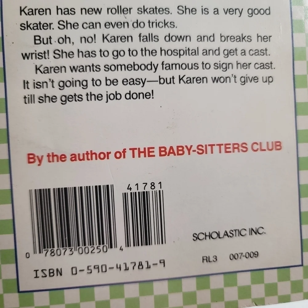 Vintage 90s Babysitters Club Little Sister #2 Karen's Roller Skates